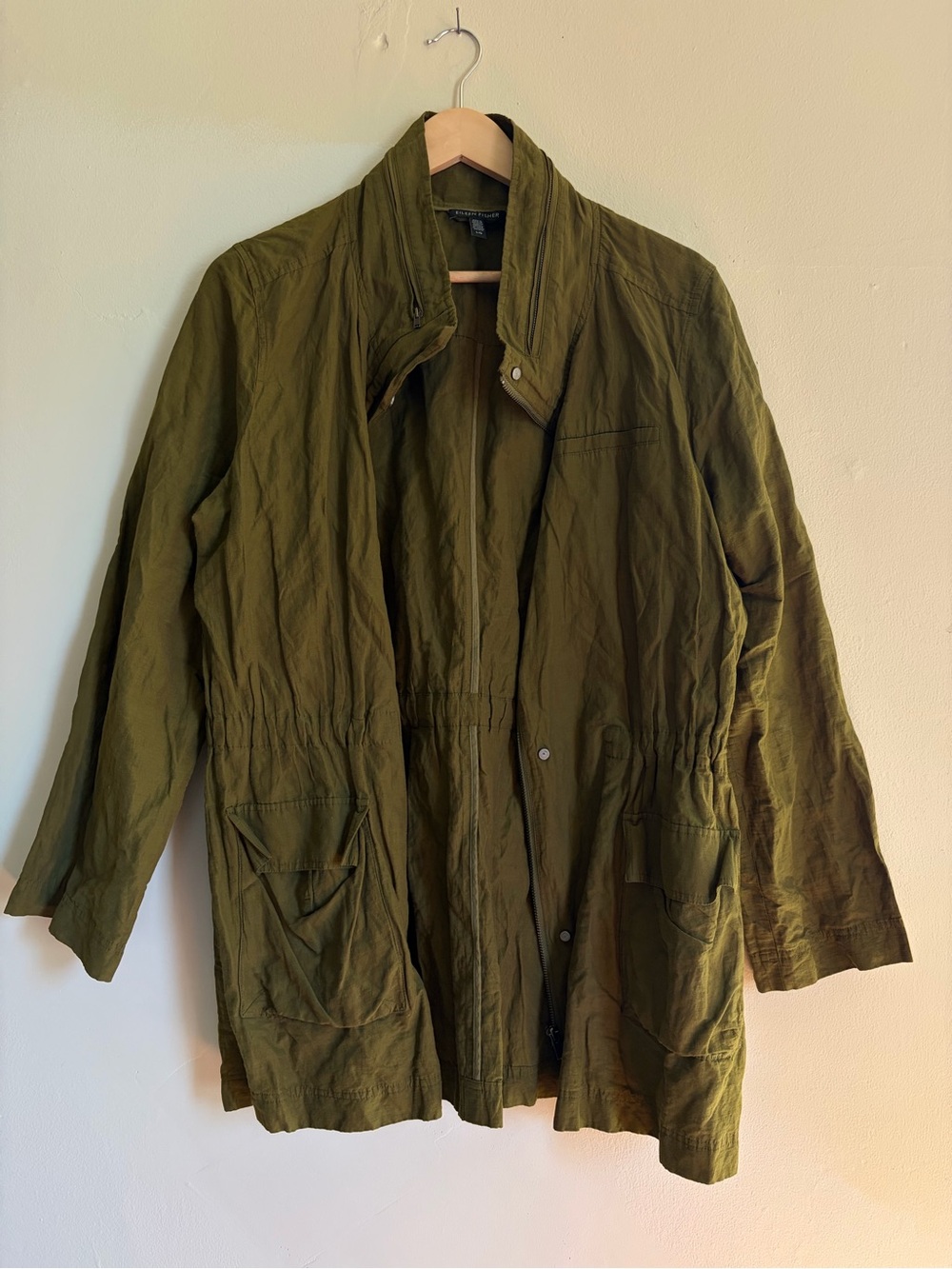 Lightweight Eileen Fisher Jacket in Olive